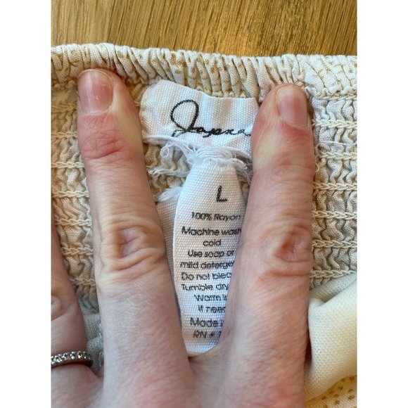 Japna Peasant Blouse Ruched Cream Top Large - Picture 5 of 8